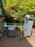 GLASS AND METAL OFFICE FURNITURE