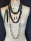 BEADED NECKLACES AND BRACELETS, BEADED STONE NECKLACE AND EARRING SET