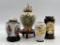 ASIAN CERAMICS, TWO URNS AND TWO VASES WITH STANDS