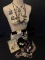 BLACK, WHITE AND SILVER JEWELRY LOT