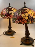 ANTIQUE STAINED GLASS LAMPS