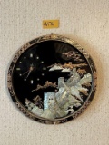 ASIAN BLACK LACQUER AND MOTHER OF PEARL CLOCK