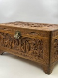 ORNATELY CARVED ASIAN WOOD CHEST