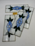 FOUR STAINED GLASS PANELS