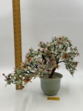 VINTAGE GLASS FAUX FLOWERING BONSAI