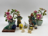 JAPANESE NETSUKE, GLASS FLOWERS AND MORE