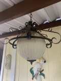 Out DOOR HANGING LAMP AND BIRD ART