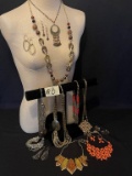 ORANGE AND SILVER JEWELRY LOT,