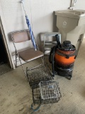 SHOP VAC, CHAIR, BASKETS