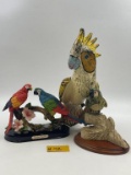 VINTAGE PARROT AND COCKATOO FIGURINES
