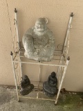 METAL GARDEN STAND AND BUDDHAS