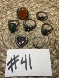 SEVEN VINTAGE RINGS