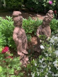 TWO GARDEN STATUES