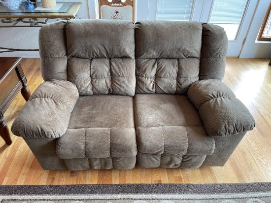 HOME FURNISHINGS: RECLINING SOFA LOVE SEAT