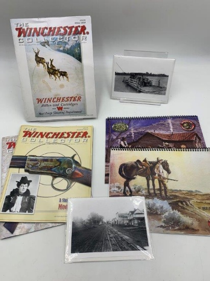 3X "THE WINCHESTER COLLECTOR", CALENDARS & HISTORICAL PHOTOS