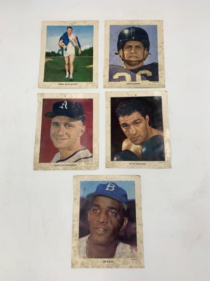 5X VINTAGE PRINTS OF FAMOUS ATHLETES