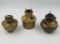 THREE BRASS OIL LAMP INSERTS