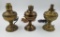 THREE SMALL ELECTRIFIED OIL LAMPS