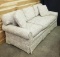 FURNITURE - WHITE/CREAM SOFA COUCH WITH FLORAL DESIGN
