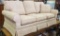 FURNITURE - WHITE/CREAM SOFA COUCH WITH FLORAL DESIGN