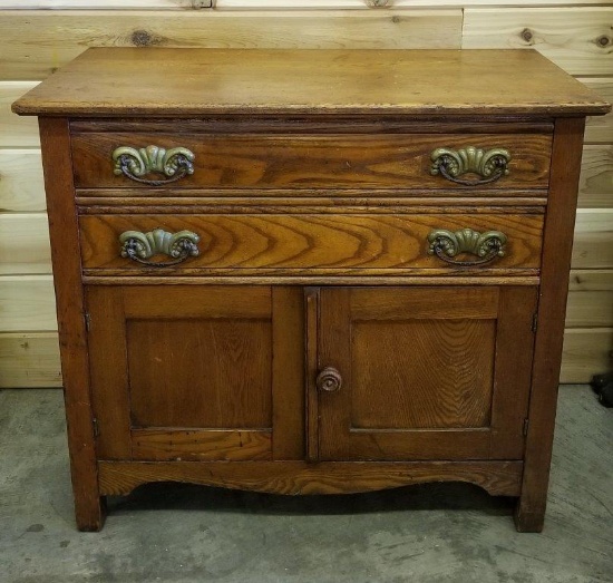 ANTIQUE CABINET WITH TWO DRAWERS