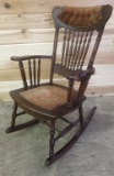 ANTIQUE ROCKING CHAIR WITH CUSHIONS