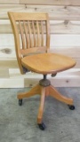 FURNITURE - ADJUSTABLE WOODEN OFFICE CHAIR