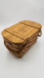 WOVEN BASKET WITH SLATTED TOP