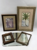 ARTWORK - ASSORTED PRINTS, 2X EMPTY FRAMES, 1X MIRROR