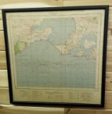 QUEENSCLIFF VICTORIA VINTAGE FRAMED MAP