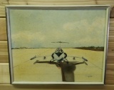 AIRPLANE PAINTING SIGNED