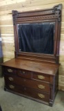 ANTIQUE DRESSER WITH MIRROR