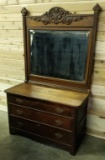 ANTIQUE DRESSER AND MIRROR