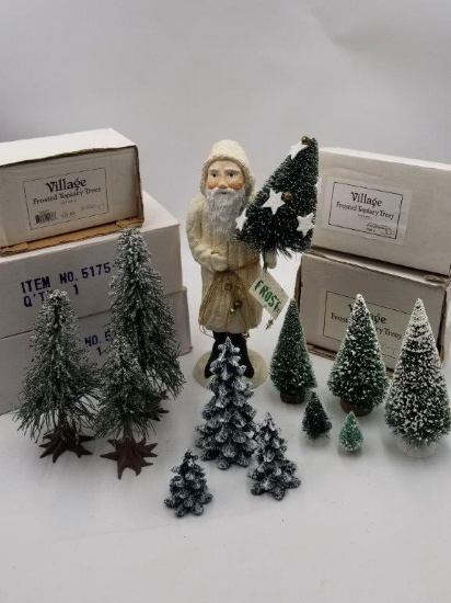 HOLIDAY- DEPT. 56 FROSTED TOPIARY TREES, AND MORE.