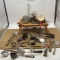 LARGE LOT OF VINTAGE KITCHEN UTENSILS AND TRAY