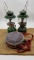 TWO VINTAGE COLEMAN LANTERNS AND A GALVANIZED CANTEEN