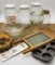 GLASS WASHBOARD, LARGE GLASS JARS, AND MORE