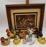 CHICKEN COLLECTION WITH FIGURINES AND ART