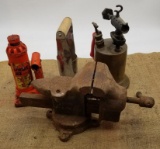 SHOP TOOLS INCLUDING A HEAVY LARGE VISE