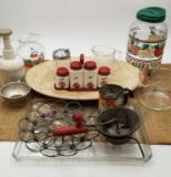 VINTAGE KITCHEN COLLECTABLES INCLUDING RETRO SPICE RACK