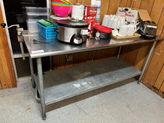 STAINLESS STEEL TABLE AND EDLUND CAN OPENER