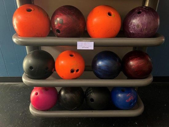 TWELVE BOWLING BALLS