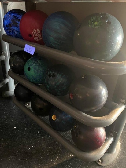 TWELVE BOWLING BALLS