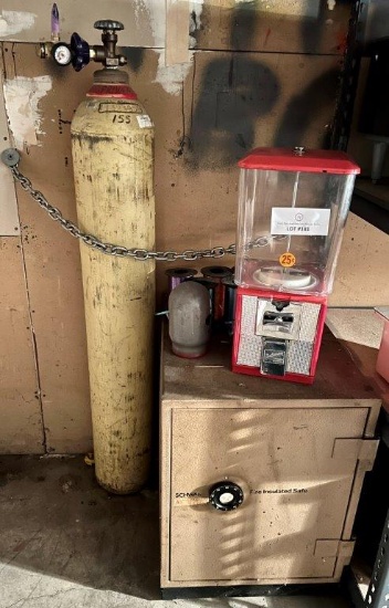 HELIUM TANK, SAFE, GUM BALL MACHINE