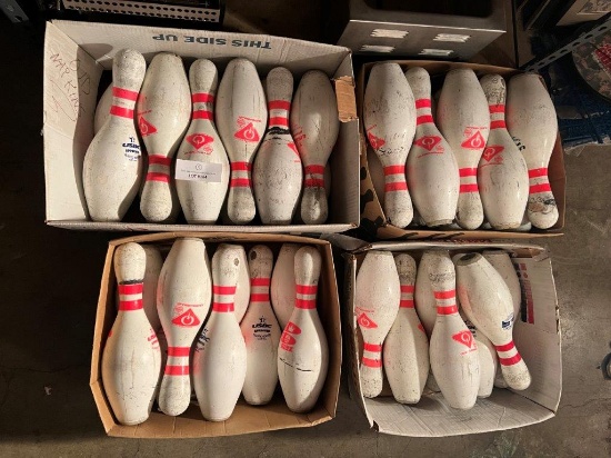 FOUR BOXES OF BOWLING PINS