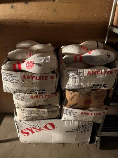 SEVEN BOXES OF BOWLING PINS