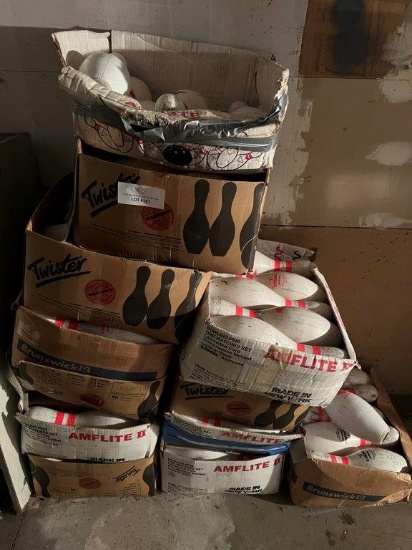 ELEVEN BOXES OF BOWLING PINS