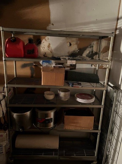 STORAGE SHELF WITH CONTENTS