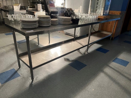 LARGE VERY LONG STAINLESS STEEL TABLE
