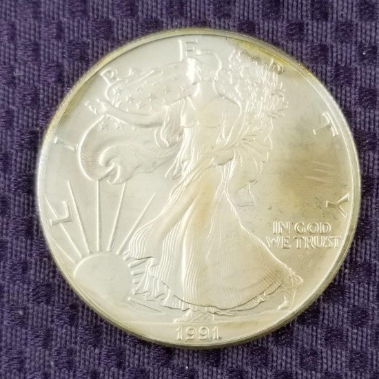 1991 SILVER AMERICAN EAGLE.